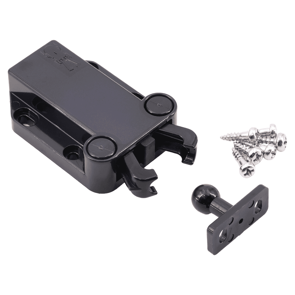 40mm Non-Magnetic Latch with Fixed Strike, Black Main - Image