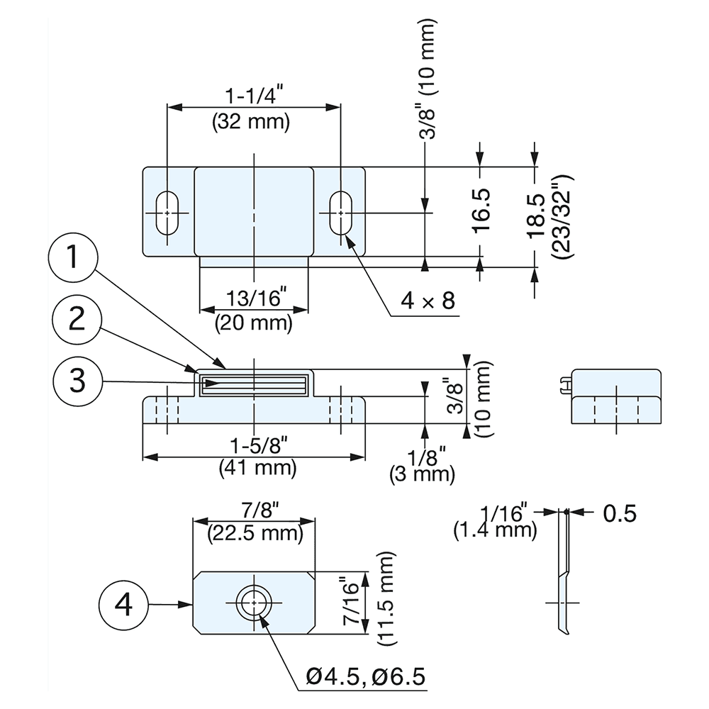 32mm Magnetic Catch, Black Alt 3 - Image