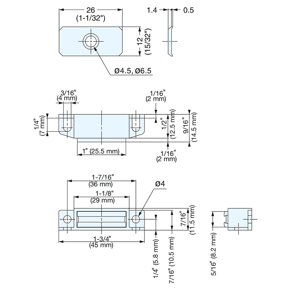 MC0099 36mm Magnetic Catch, Black Alt 4 - Image