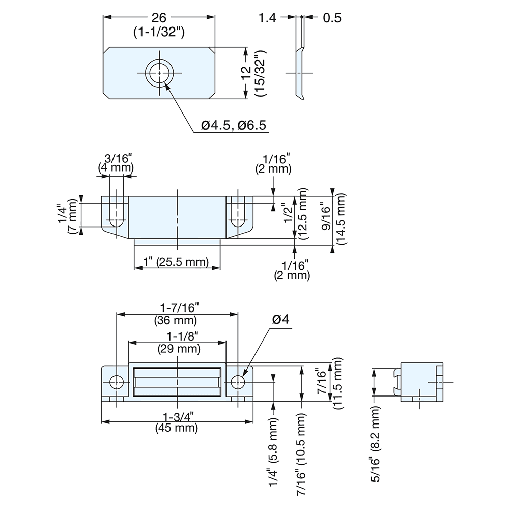 MC0099 36mm Magnetic Catch, Gray Alt 4 - Image