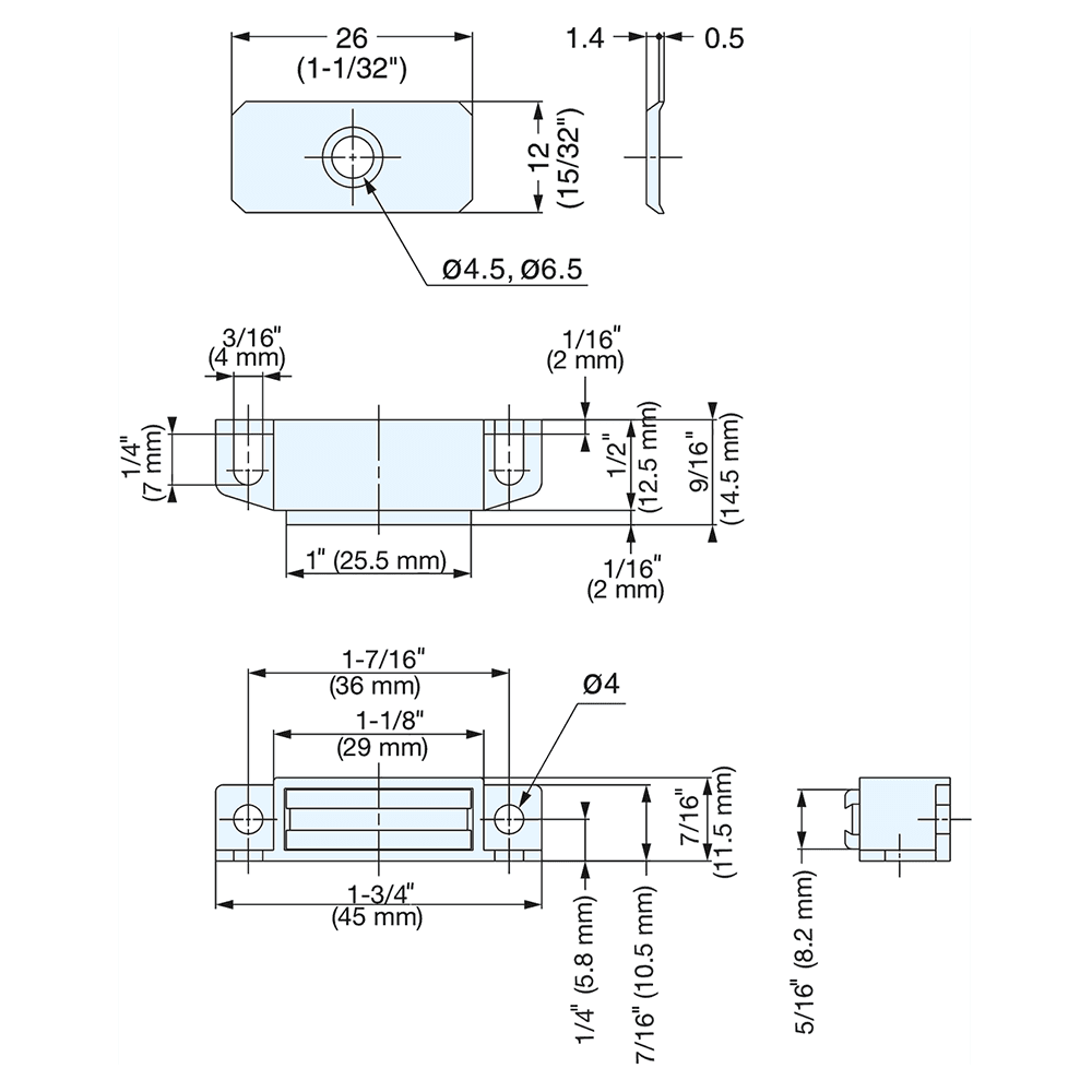 MC0099 36mm Magnetic Catch, White Alt 1 - Image