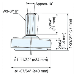 37mm x 40mm Adjustable Glide, Chrome Alt 4 - Image