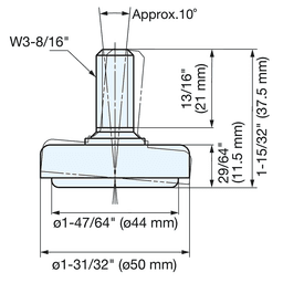 37.5mm x 50mm Adjustable Glide, Chrome Alt 4 - Image