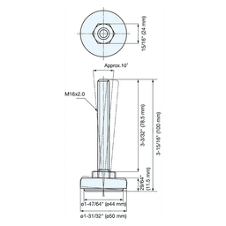 50mm Stainless Steel Leg Leveler, Satin Alt 1 - Image