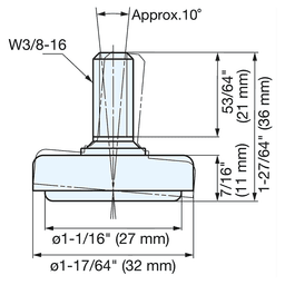 36mm x 32mm Leveling Glide, Satin Alt 4 - Image