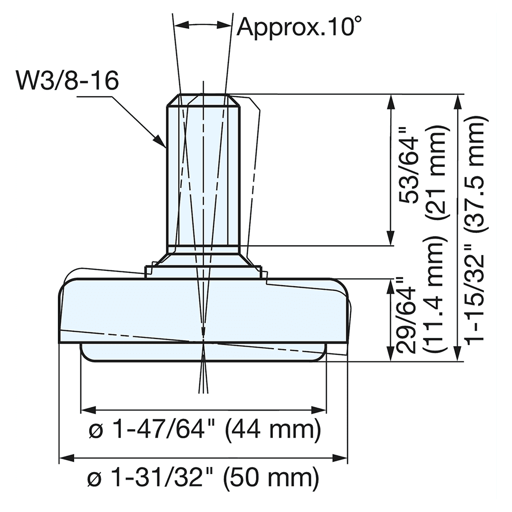 37.5mm x 50mm Leveling Glide, Satin Alt 4 - Image