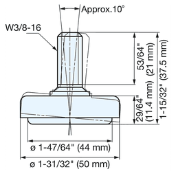 37.5mm x 50mm Leveling Glide, Satin Alt 4 - Image