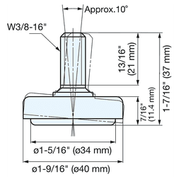 37mm x 40mm Leveling Glide, Satin Alt 4 - Image