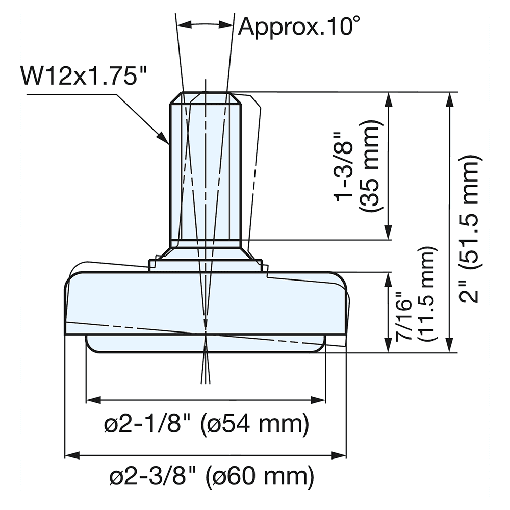 51.5mm x 60mm Leveling Glide, Satin Alt 4 - Image