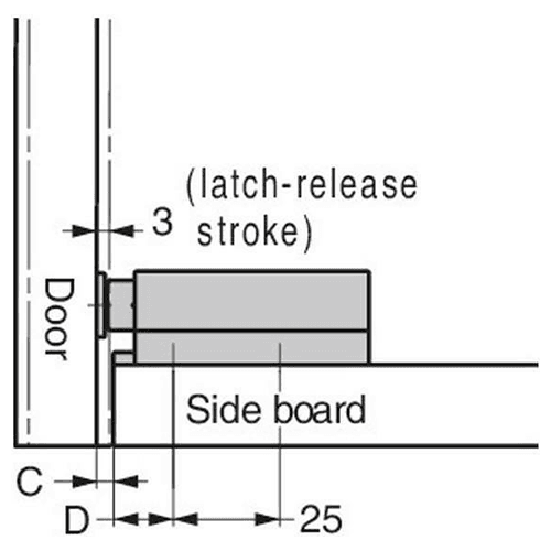 7/8" Push-To-Open Door Latch, Brown Alt 7 - Image