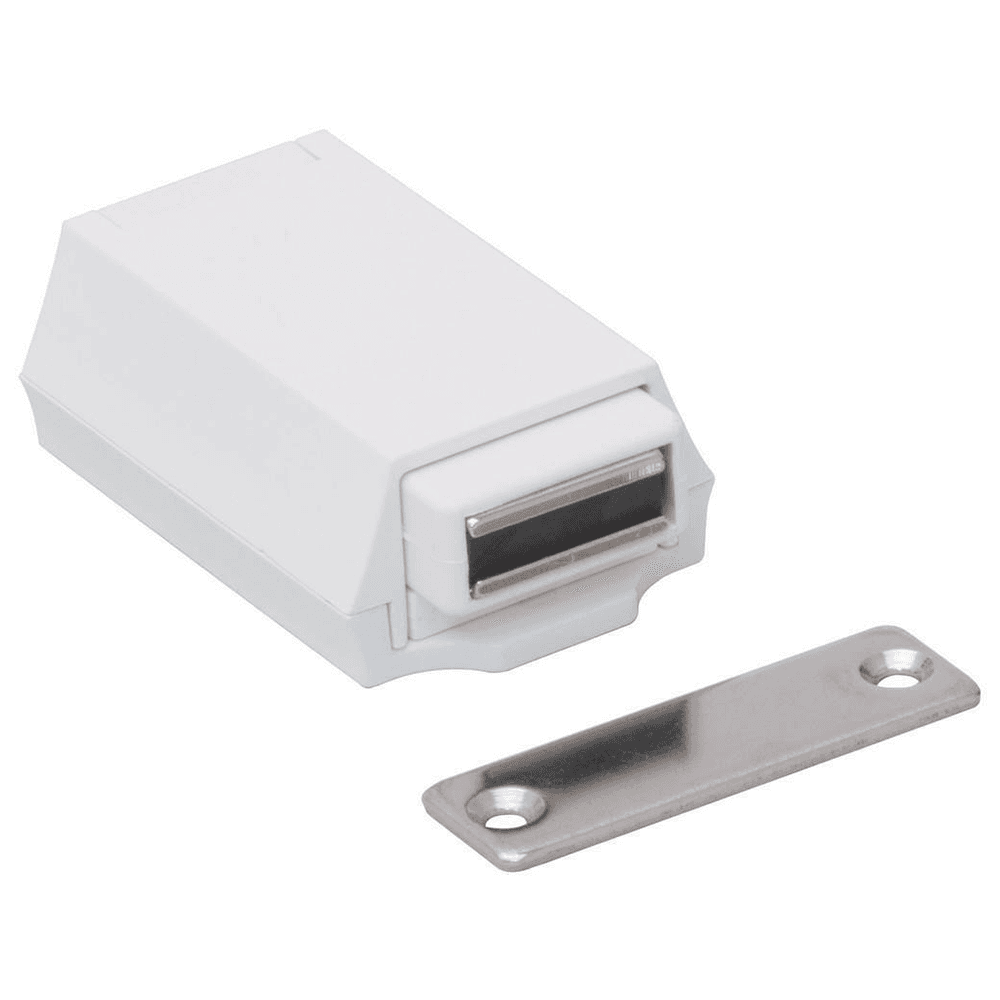 Push-To-Open Door Latch, White Main - Image