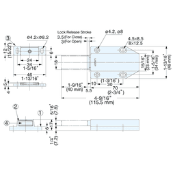 Long Stroke Magnetic Touch Latch, Black Alt 2 - Image