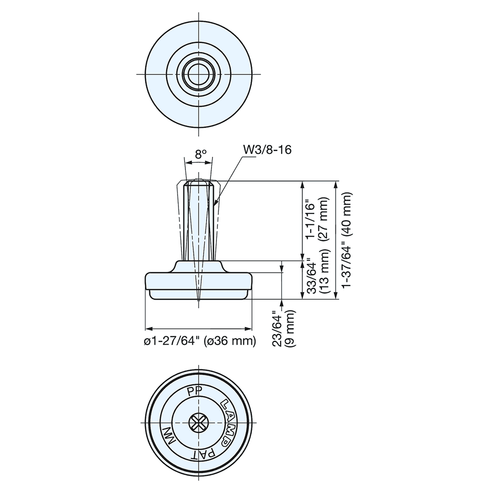 40mm x 36mm Glide, Chrome Main - Image