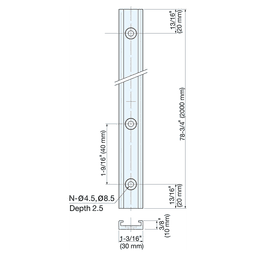 2000mm Rail for MR-30CS, Anodized Alt 1 - Image
