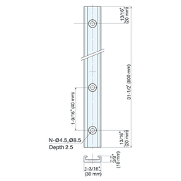 800mm Rail for MR-30CS, Anodized Main - Image