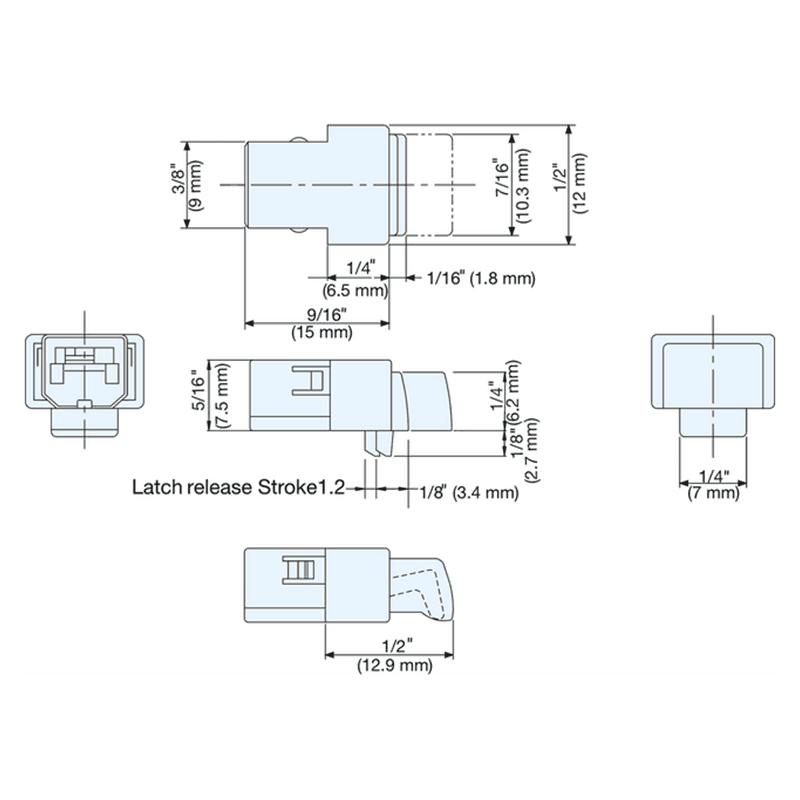 12mm Non-Magnetic Touch Latch, Plain Alt 1 - Image