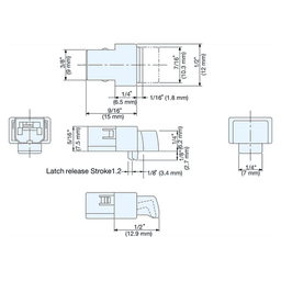 12mm Non-Magnetic Touch Latch, Plain Alt 1 - Image