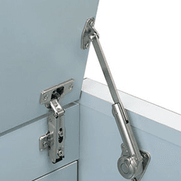 Left Hand Adjustable Soft-Down Lid Stay, Nickel-Plated - Alt Image 1