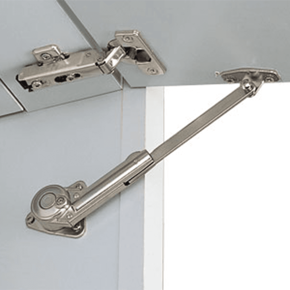 Left Hand Adjustable Soft-Down Lid Stay, Nickel-Plated - Alt Image 1