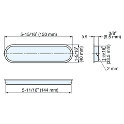 144mm Recessed Pull, Satin Alt 1 - Image