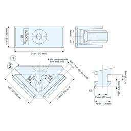 50mm Corner Connector, Silver Alt 1 - Image