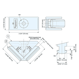 30mm x 50mm Corner Connector, Silver Alt 1 - Image