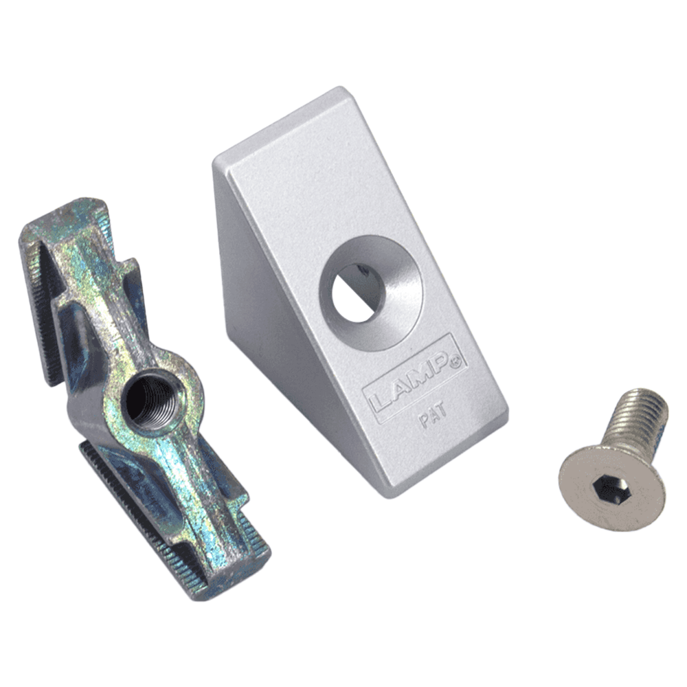 30mm x 50mm Corner Connector, Silver Main - Image