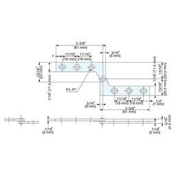 61mm Stainless Steel Hinge, Plain Alt 4 - Image