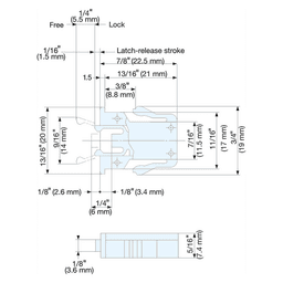 19mm Non-Magnetic Touch Latch, Black Alt 1 - Image