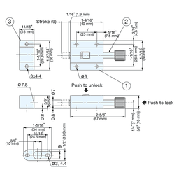 40mm Push Barrel Bolt, Nickel Alt 1 - Image