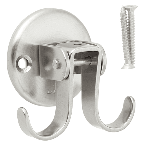 Sugatsune 50mm x 47mm Rotating/Swing Hook in Satin Finish with 360&#730; free rotating double hook and 180&#730; swing capability