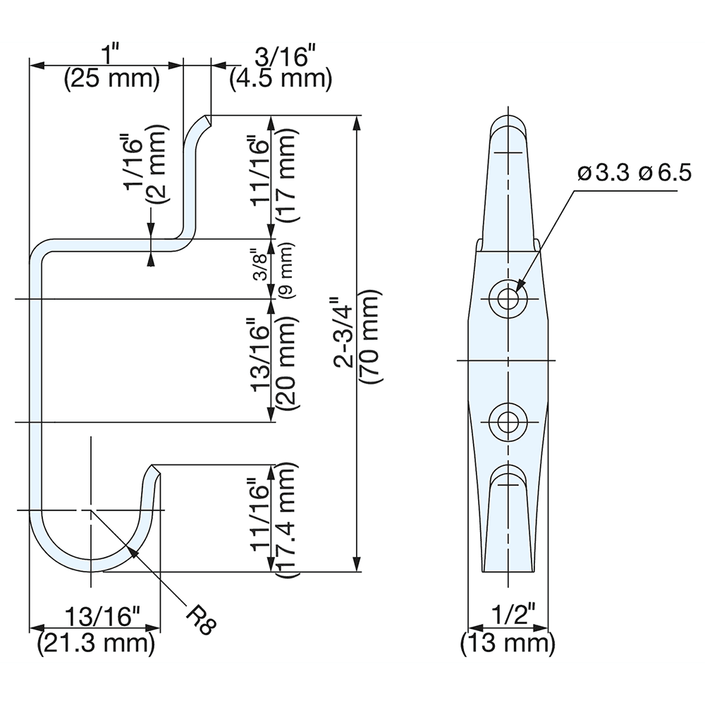 70mm Strap Hook, Satin Alt 1 - Image
