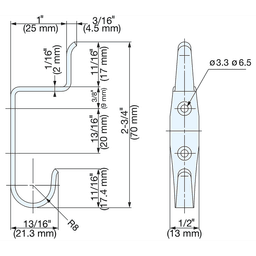 70mm Strap Hook, Satin Alt 1 - Image