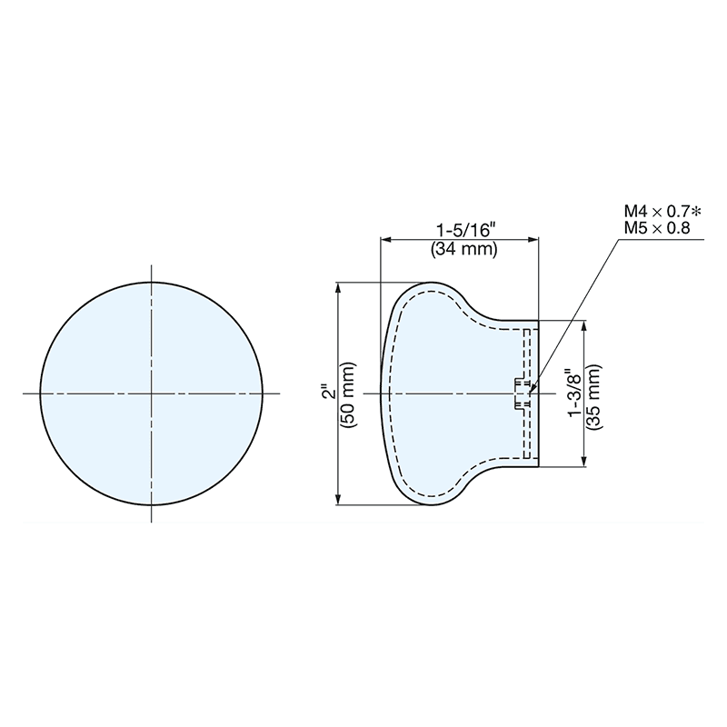 50mm Stainless Steel Knob, Mirror Alt 1 - Image