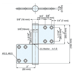 102mm Lift Off Butt Hinge, Satin Alt 1 - Image