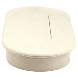 166.5mm Oval Cable Grommet, Cream Alt 1 - Image