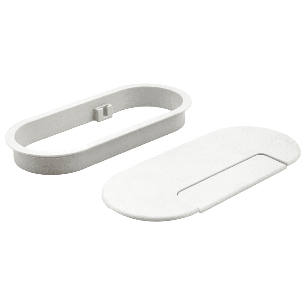 166.5mm Oval Cable Grommet, White Alt 1 - Image