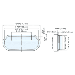 166.5mm Oval Cable Grommet, White Alt 4 - Image