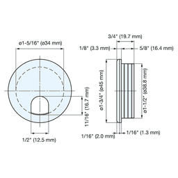 45mm Round Cable Grommet, Black Alt 4 - Image