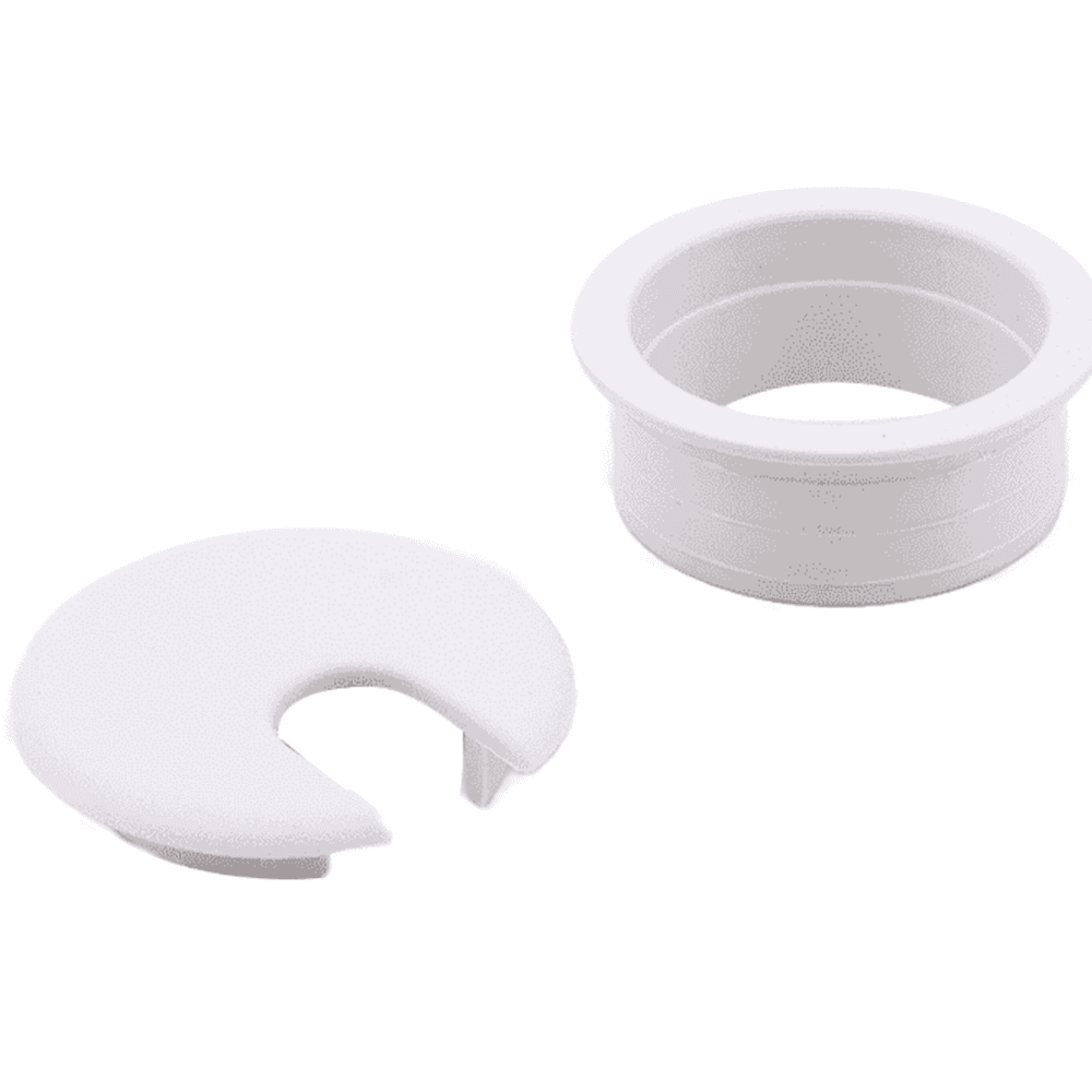 45mm Round Cable Grommet, White Alt 1 - Image