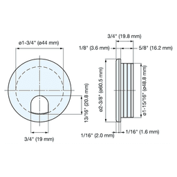60mm Round Cable Grommet, Black Alt 4 - Image