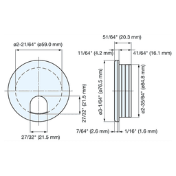 76.5mm Round Cable Grommet, White Alt 4 - Image