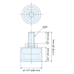 37mm x 32mm Self-Adjusting Glide, Black Alt 1 - Image