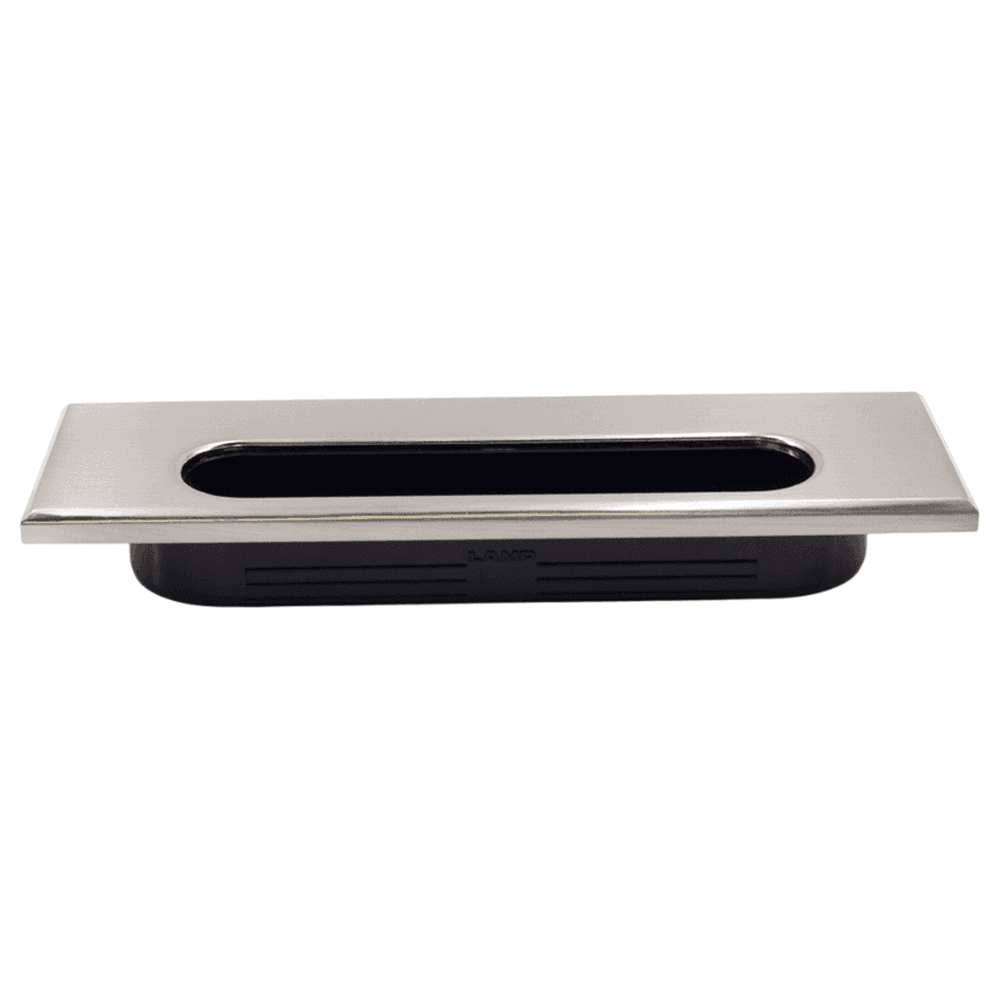 6-1/2" Flush Pull, Satin Nickel/Black Main - Image