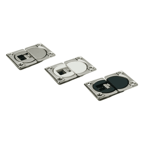 44mm 90° Opening Drop Hinge with Covers, Nickel/White Main - Image