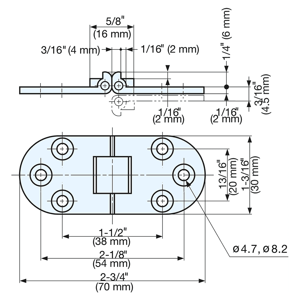 70mm Flap Hinge, Polished Brass Alt 1 - Image