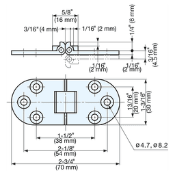 70mm Flap Hinge, Polished Brass Alt 1 - Image