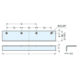 Sugatsune Tab Pull - 1-13/16" Mirror Finish Cabinet Handle