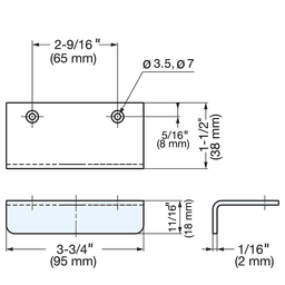SN-95/BL 65mm Edge Pull, Black Alt 3 - Image