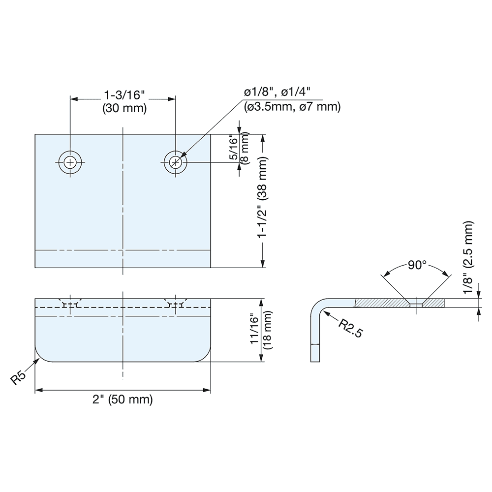 SNB-50 30mm Edge Pull, Satin Brass Alt 1 - Image